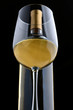 White wine glass and bottle