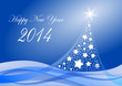 2014 new years vector illustration with christmas tree