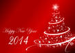 2014 new years vector illustration with christmas tree