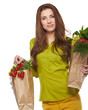 Healthy shopping, Isolated, white background
