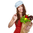 Photo: Healthy shopping, Isolated, white background Healthy shopping, Isolated, white background