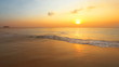 Tropical beach at beautiful sunset. Nature background.