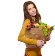 Photo: Healthy shopping, Isolated, white background Healthy shopping, Isolated, white background