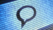 chat icon on screen. Looping.