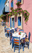 Illustration: European city street color illustration European city street color illustration
