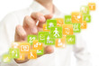 Man holding health mobile applications