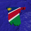Namibia map flag in abstract ocean illustration