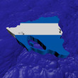 Nicaragua map flag in abstract ocean illustration