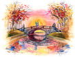 loving couple on the bridge