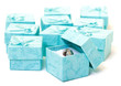 Cyan gift boxes with ring
