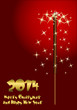 2014 Happy New Year greeting card with sparkler background