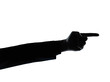 close up detail one man hand pointing  silhouette