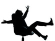 one business man happy joy silhouette