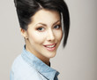 Toothy Smile. Delighted Friendly Woman with Natural Clean Skin