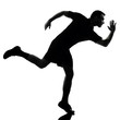 Photo: man runner running silhouette man runner running silhouette
