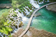 Wooden tourist path in Plitvice lakes park