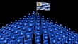 pyramid of men with rippling Uruguay flag animation