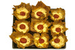 Small homemade heese and cherry tomato pies in pastry  basket