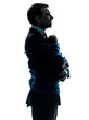 business man tied up prisoner silhouette