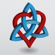 Abstract illustration of a celtic knot triquetra with heart
