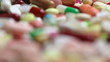 Focusing on many colorful pills