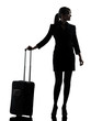 business woman traveling standing silhouette