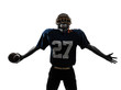 triumphant american football player man silhouette