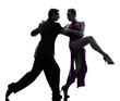 Foto: couple man woman ballroom dancers tangoing silhouette couple man woman ballroom dancers tangoing silhouette