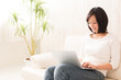 beautiful asian woman using laptop computer