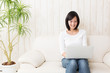 beautiful asian woman using laptop computer