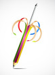 Vektor: Colorful uncapped pencil and rod. Vector Colorful uncapped pencil and rod. Vector