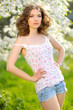 portrait of a beautiful girl in spring