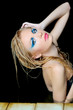 Foto: portrait of a beautiful girl in the sauna portrait of a beautiful girl in the sauna