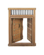 Wooden Open Castle Door with Brass Details