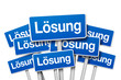 Illustration: Schilder mit Lösung Schilder mit Lösung