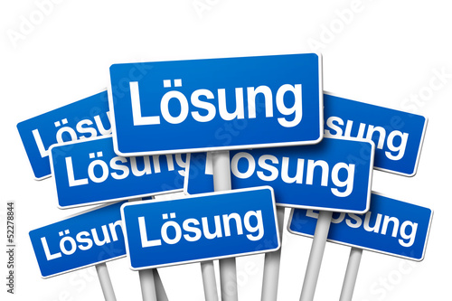 Illustration: Schilder mit Lösung Schilder mit Lösung
