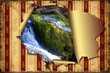 3D Aufgerissene Tapete - Wasserfall II