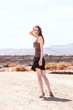Woman traveler in the desert