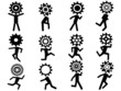 human with gear head icons