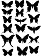 Vector: set of seventeen butterfly wings shapes set of seventeen butterfly wings shapes