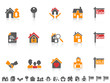 simple color real estate icon set