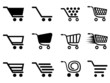 Vector: simple shopping cart icons set simple shopping cart icons set