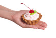 Hand with cake