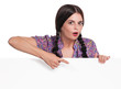 Woman with blank
