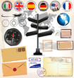 Travel signs and elements