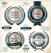 White and blue Premium Quality Labels