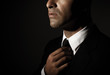 Young man fixed tie