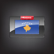 Glass button of the flag of Kosovo