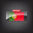 Glass button with the flag of Portugal
