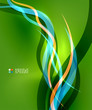 Blue waves on green